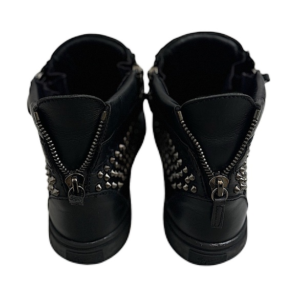 Giuseppe Zanotti | Men’s Black Genuine Leather | HighTop Sneakers | Size 9. - Picture 2 of 8